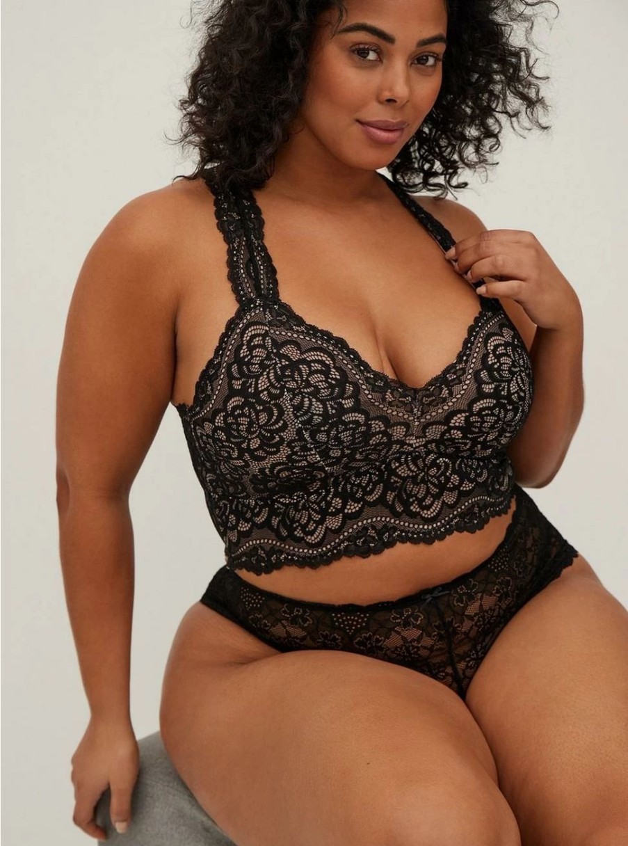 * Torrid Unlined Lace Solid Racerback Bralette | Bras