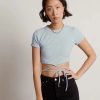 * Tobi Will Be Waiting Blue Waist Tie Crop Top | Crop Tops