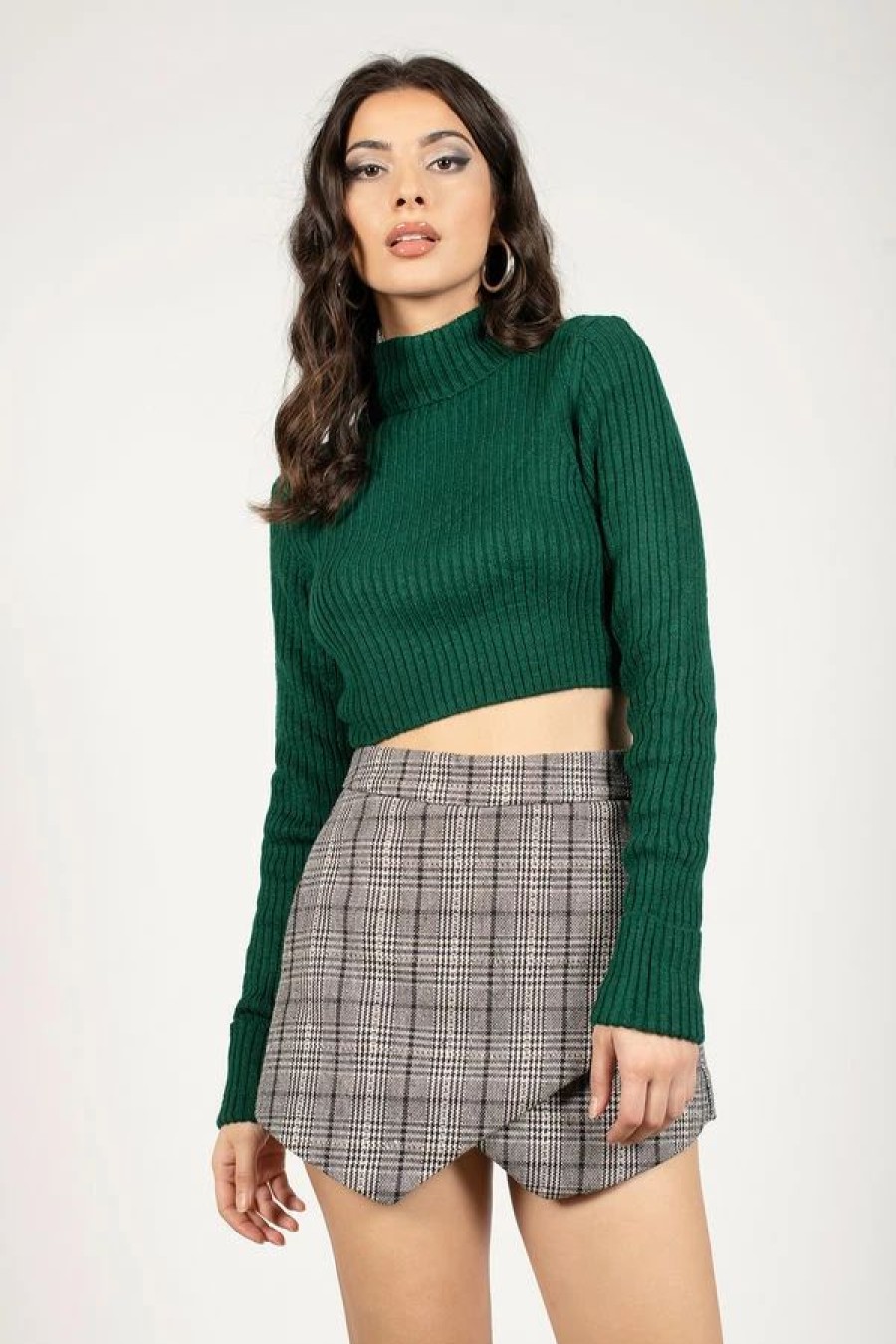 * Tobi Say You Will Emerald Cropped Turtleneck Sweater | Crop Tops