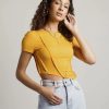 * Tobi Only One Here White Seam Lines Asymmetric Tee | Crop Tops