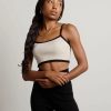 * Tobi Outside The Lines Taupe Black Contrast Crop Tank Top | Crop Tops