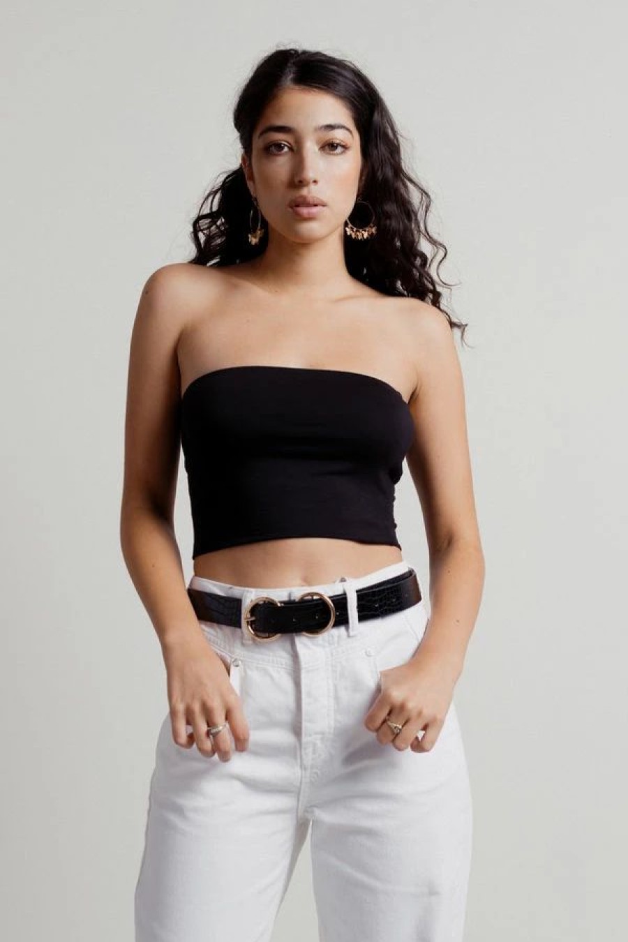 * Tobi Keep It Simple Black Bandeau | Crop Tops