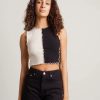 * Tobi Like I Want You Ecru Beige Colorblock Lettuce Edge Crop Top | Crop Tops