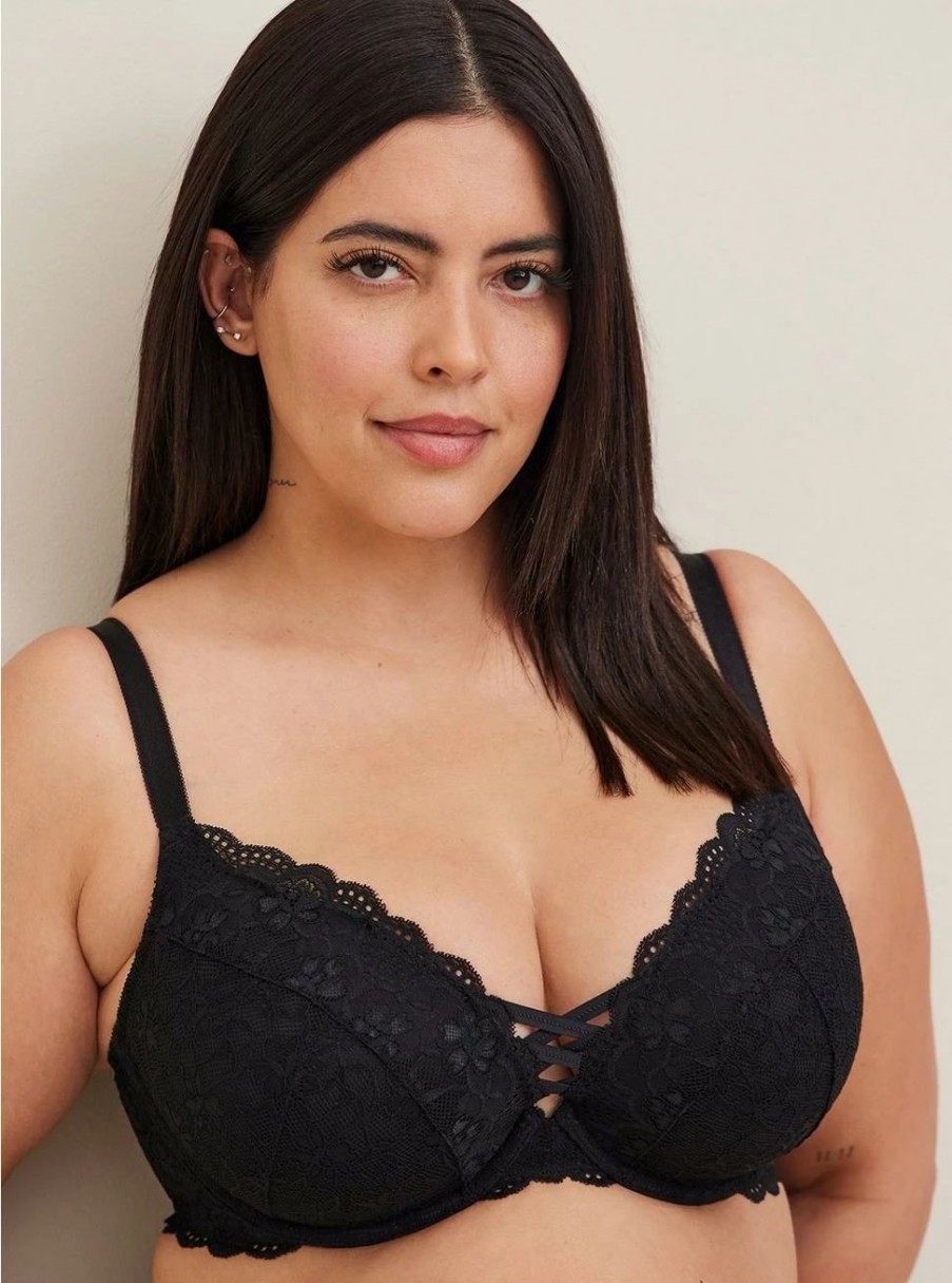 * Torrid Xo Push-Up Plunge Bra Lace Black With 360 Back Smoothing | Bras