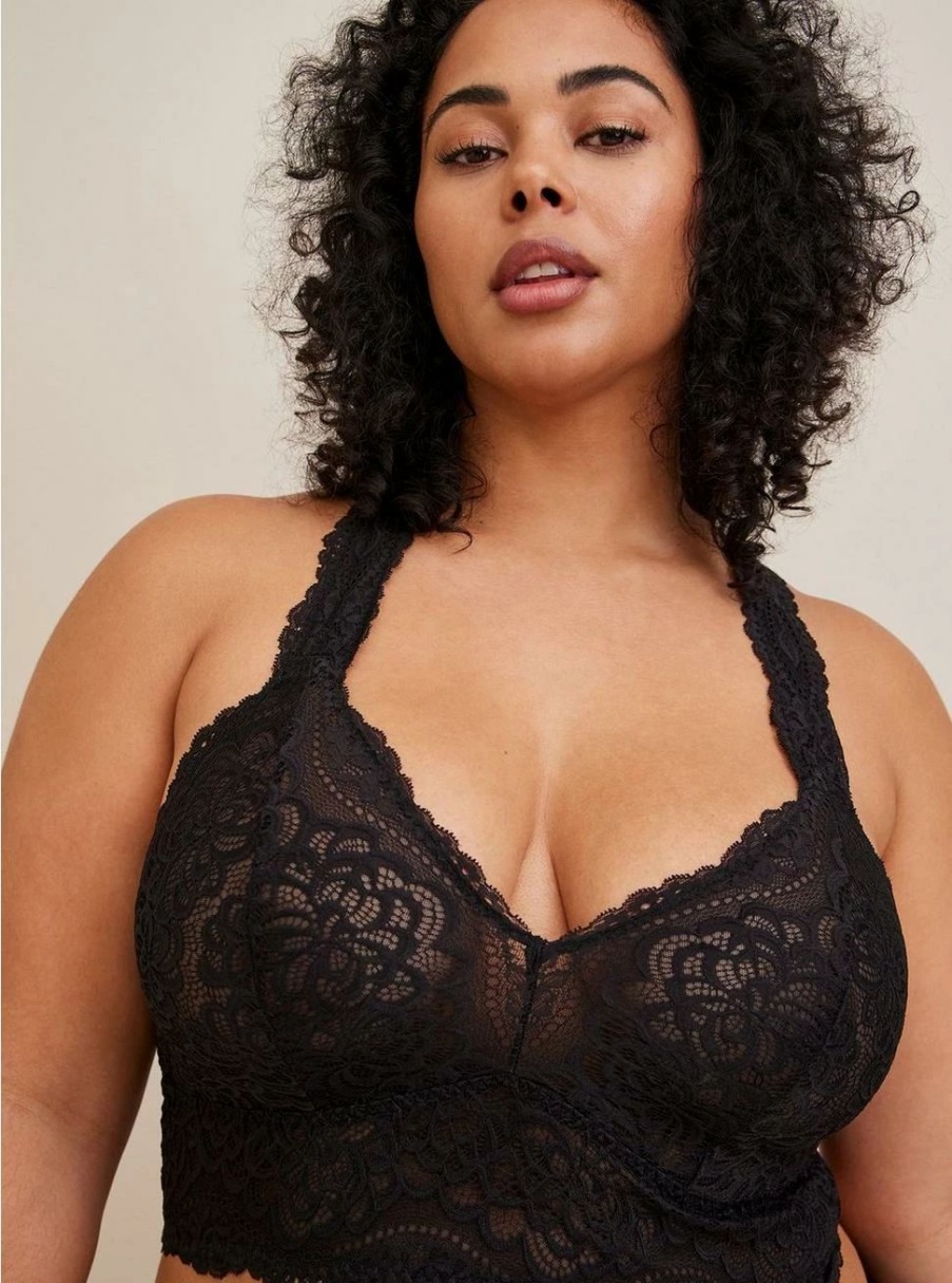 * Torrid Unlined Lace Solid Racerback Bralette | Bras