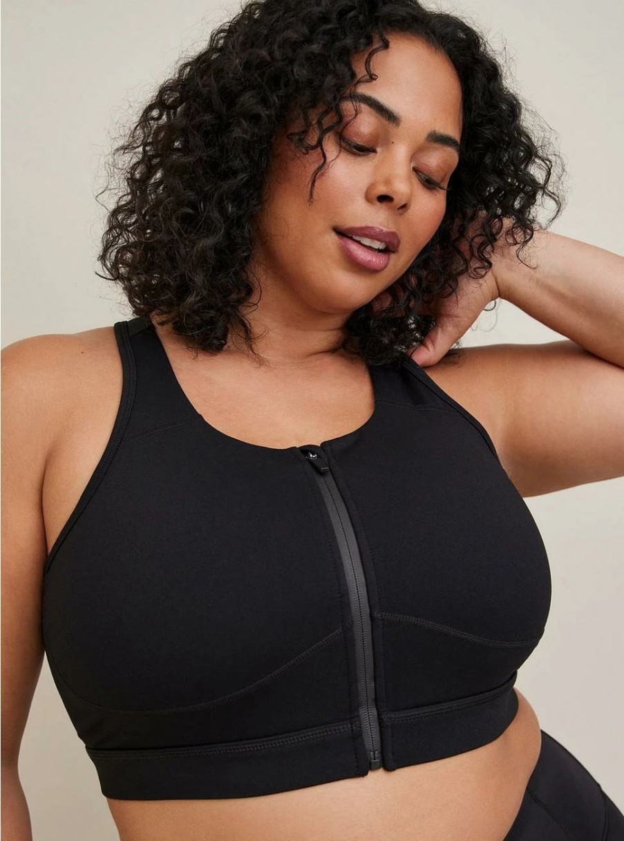 * Torrid Low-Impact Wireless Zip-Front Active Sports Bra | Bras