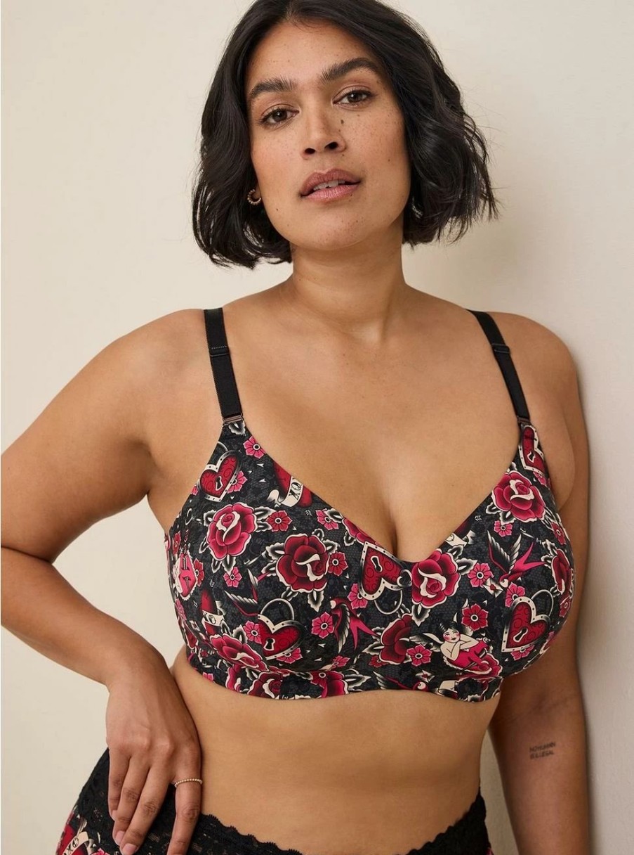 * Torrid Everyday Wire-Free Lightly Lined Print 360 Back Smoothing Bra | Bras