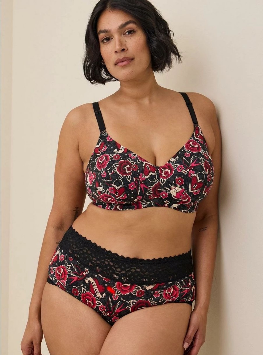 * Torrid Everyday Wire-Free Lightly Lined Print 360 Back Smoothing Bra | Bras