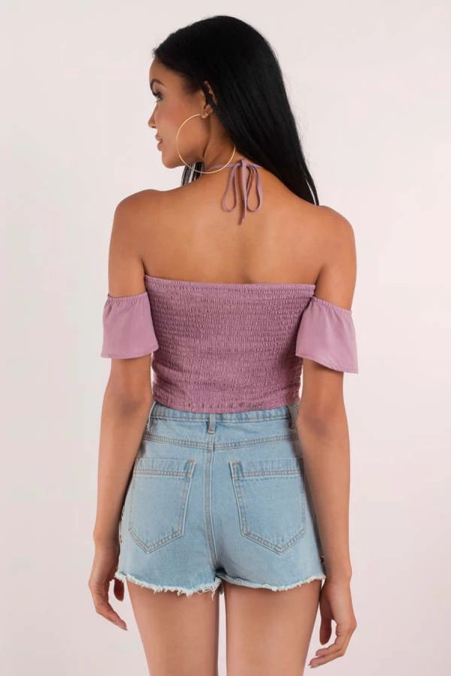 * Tobi Loves Me Better Lilac Off Shoulder Crop Top | Crop Tops