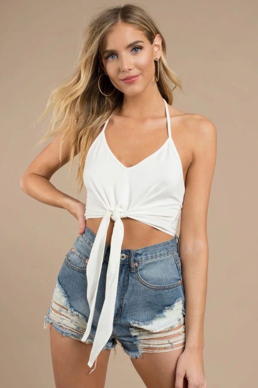 * Tobi Bare Necessity White Crop Top | Crop Tops