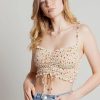 * Tobi Flower Power Ivory Floral Ruched Smocked Crop Top | Crop Tops