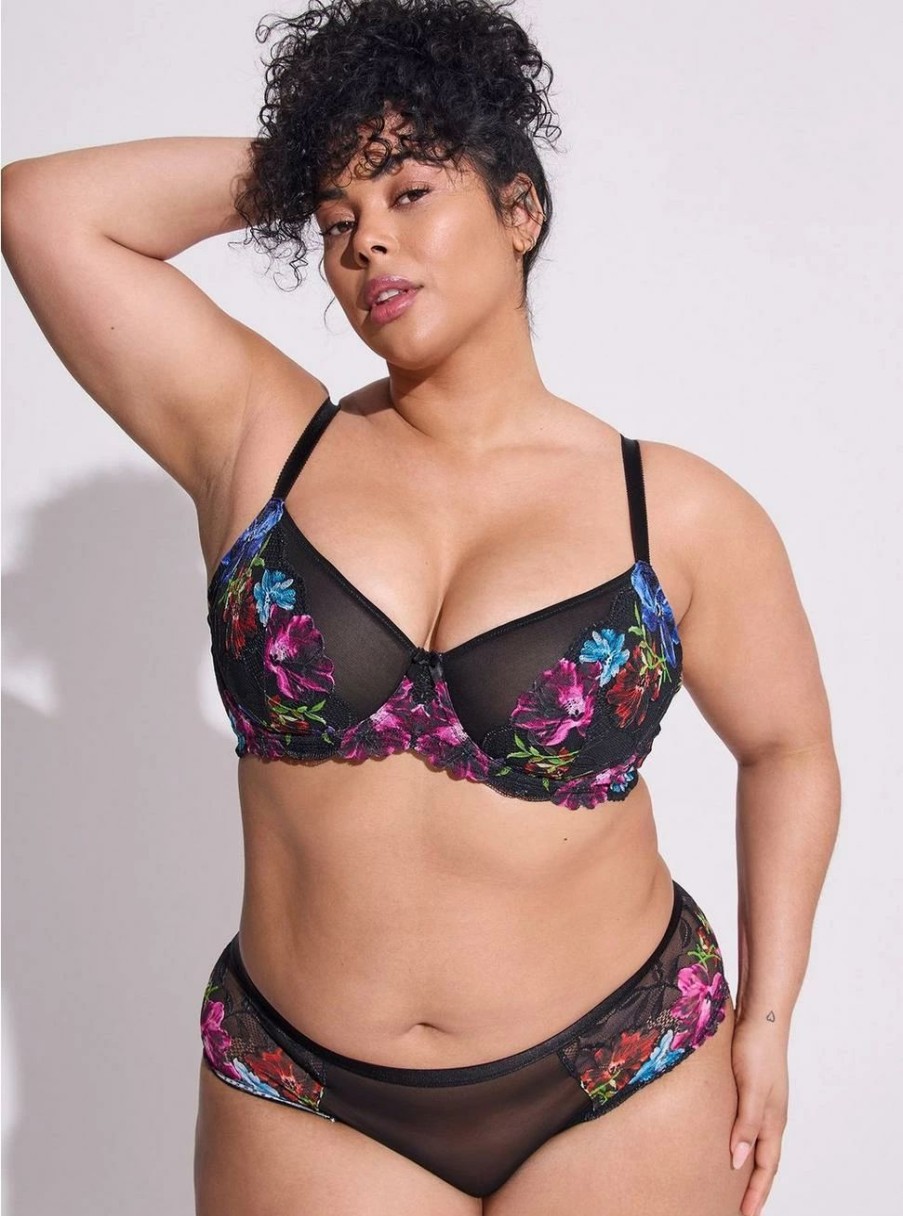 * Torrid Balconette Unlined Photo Floral Lace Straight Back Bra | Bras