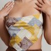 * Tobi Youra Brown Patchwork Pattern Handkerchief Crop Top | Crop Tops